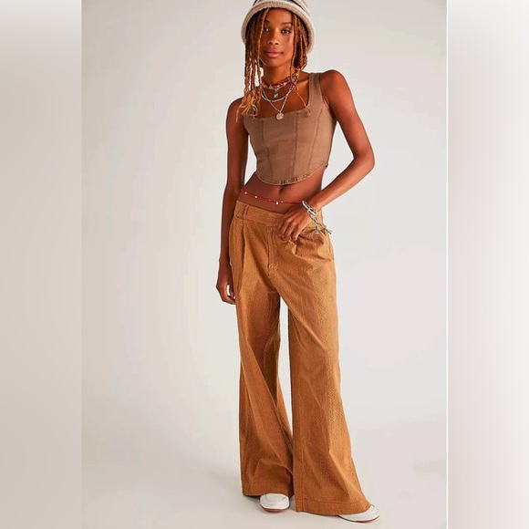 Free People Pants - NWT Free People Seersucker Wide Leg Pants Small $138